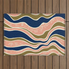 Earthy Rivers Cobalt Outdoor Rug Gallery Image 1
