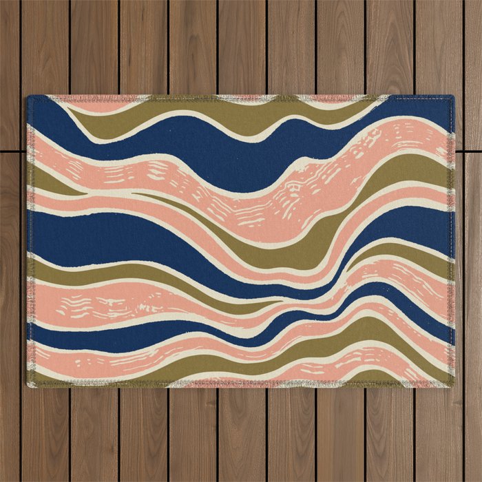 Earthy Rivers Cobalt Outdoor Rug Gallery Image 1