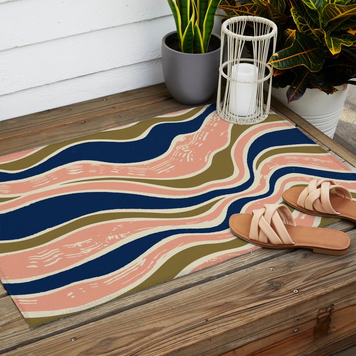 Earthy Rivers Cobalt Outdoor Rug Gallery Image 2