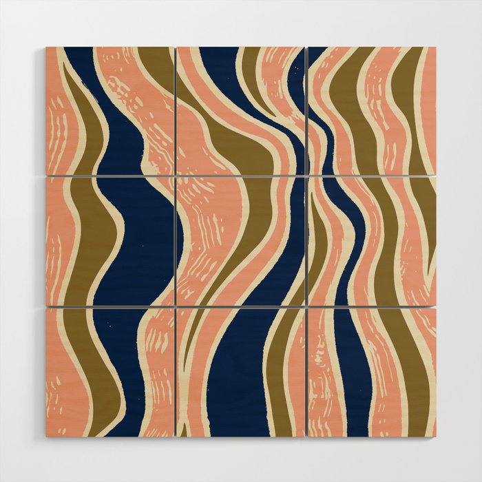 Earthy Rivers Cobalt Wood Wall Art Gallery Image 1