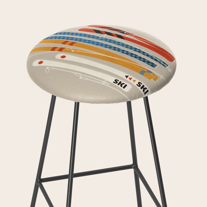 Ski Illustration Stool Gallery Image 2