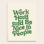 Work Hard and Be Nice to People typography in green Notebook Gallery Image 4