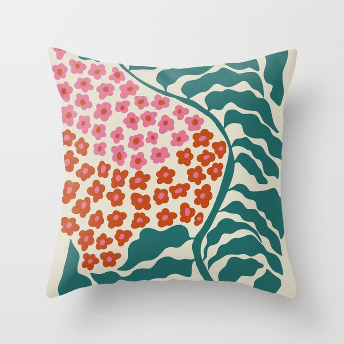 Fern floral farm Throw Pillow Gallery Image 1