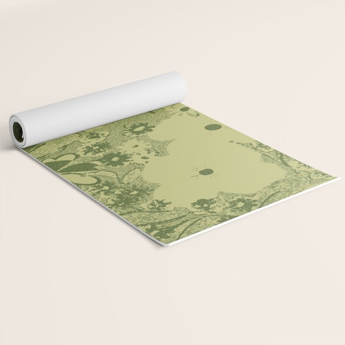 Grandma's Garden (monochromatic green) Yoga Mat Gallery Image 2