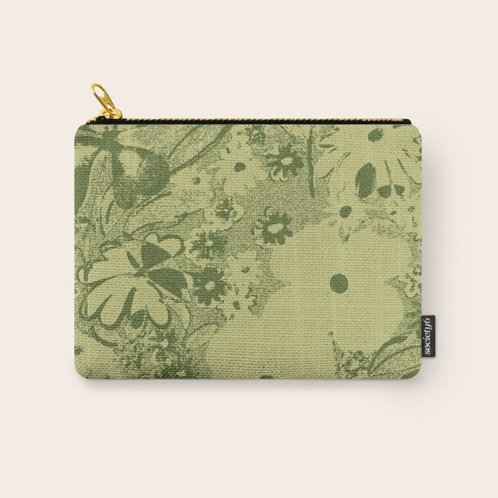 Grandma's Garden (monochromatic green) Carry All Pouch Gallery Image 1