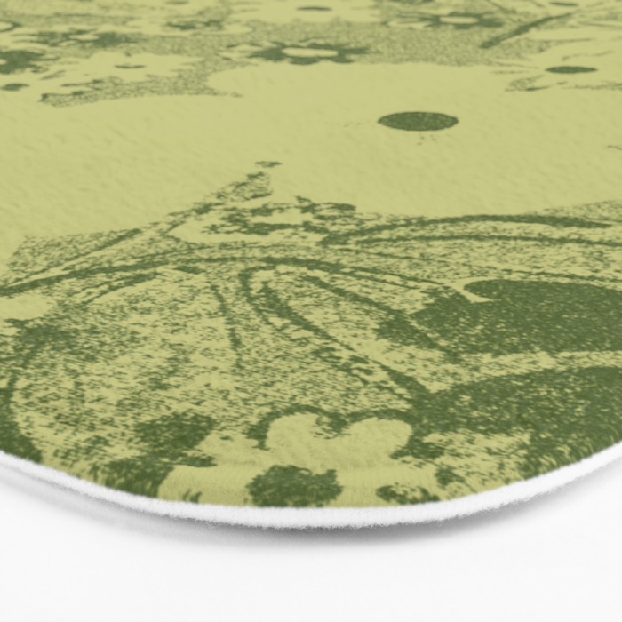 Grandma's Garden (monochromatic green) Bath Mat Gallery Image 3