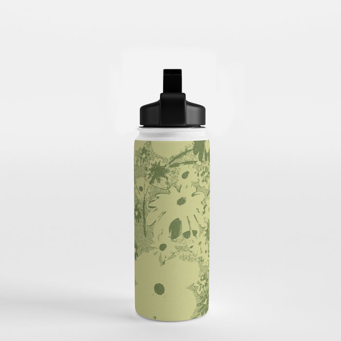 Grandma's Garden (monochromatic green) Water Bottle Gallery Image 2