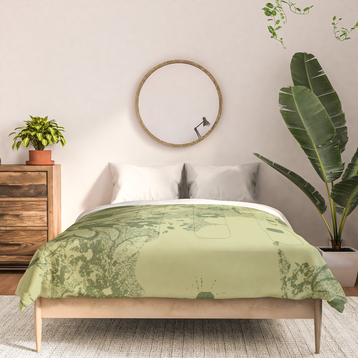 Grandma's Garden (monochromatic green) Comforter Gallery Image 3