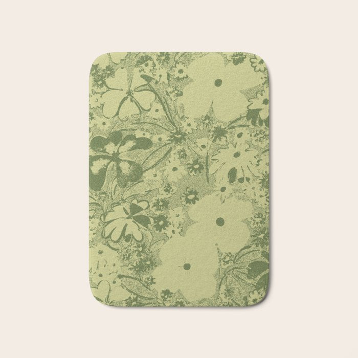 Grandma's Garden (monochromatic green) Bath Mat Gallery Image 1
