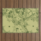 Grandma's Garden (monochromatic green) Outdoor Rug Gallery Image 1