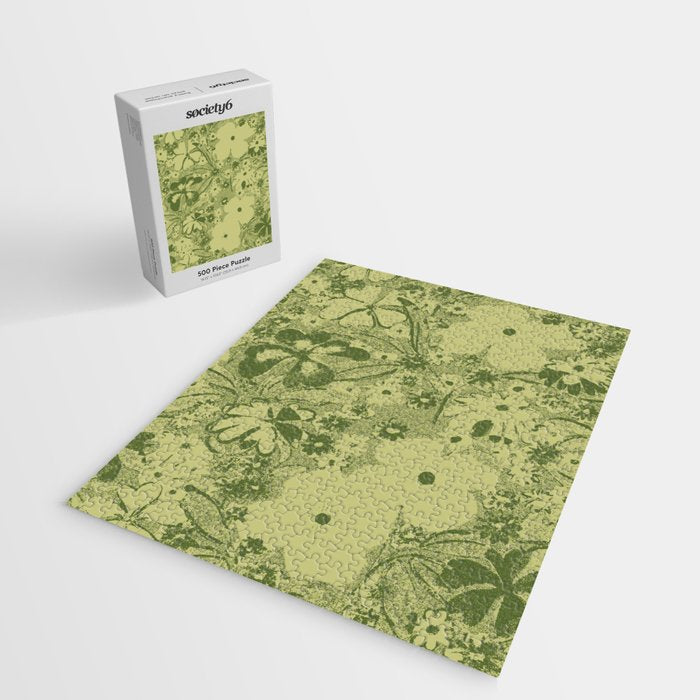 Grandma's Garden (monochromatic green) Jigsaw Puzzle Gallery Image 2