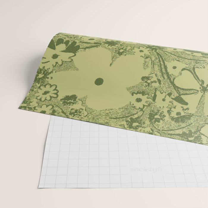 Grandma's Garden (monochromatic green) Wrapping Paper Gallery Image 2