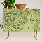 Grandma's Garden (monochromatic green) Credenza Gallery Image 1