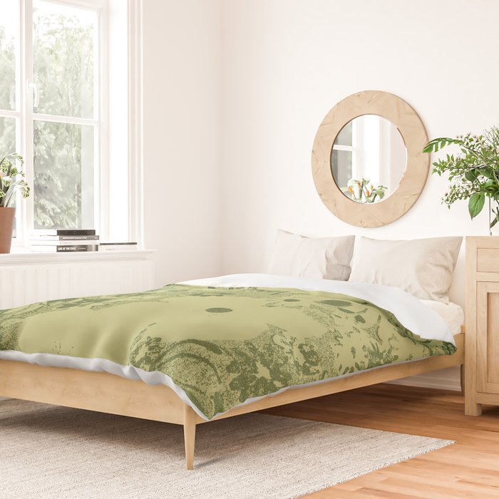 Grandma's Garden (monochromatic green) Duvet Cover Gallery Image 2