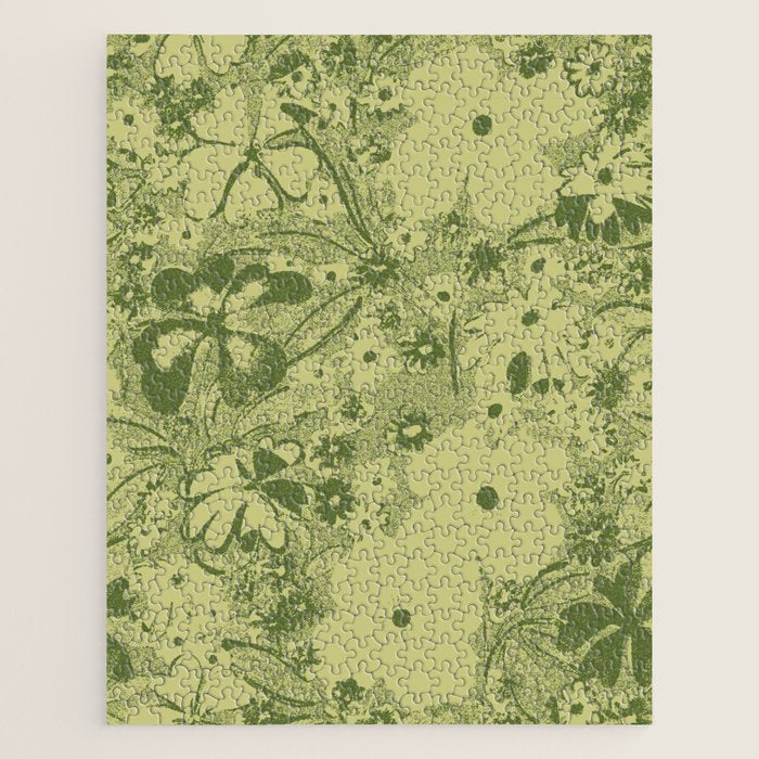 Grandma's Garden (monochromatic green) Jigsaw Puzzle Gallery Image 1