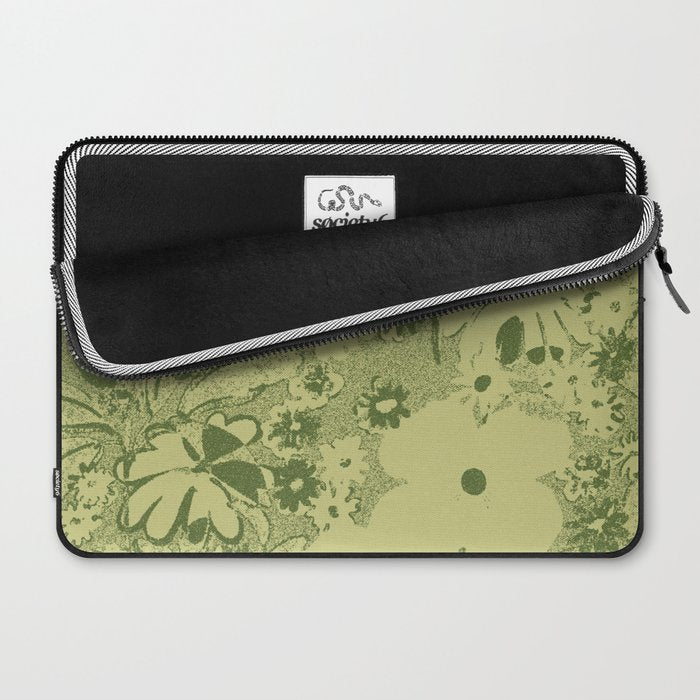 Grandma's Garden (monochromatic green) Laptop Sleeve Gallery Image 2