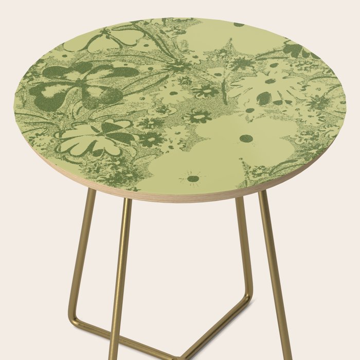 Grandma's Garden (monochromatic green) Side Table Gallery Image 2