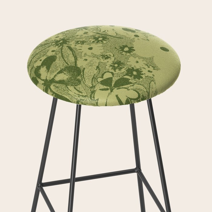 Grandma's Garden (monochromatic green) Stool Gallery Image 2