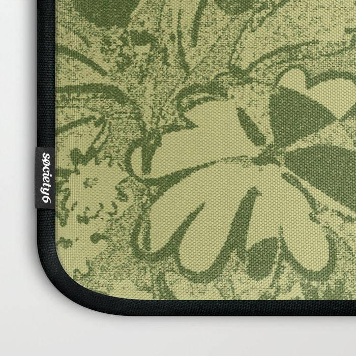 Grandma's Garden (monochromatic green) Laptop Sleeve Gallery Image 3