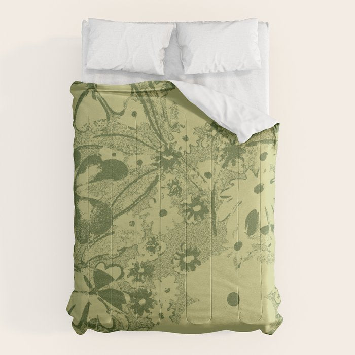 Grandma's Garden (monochromatic green) Comforter Gallery Image 1
