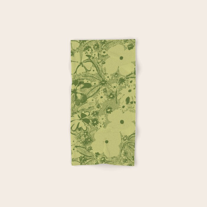 Grandma's Garden (monochromatic green) Bath Towel Gallery Image 1