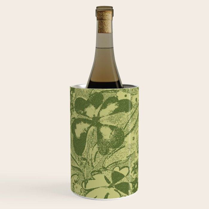 Grandma's Garden (monochromatic green) Wine Chiller Gallery Image 2