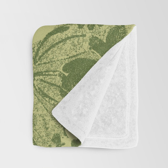 Grandma's Garden (monochromatic green) Throw Blanket Gallery Image 3