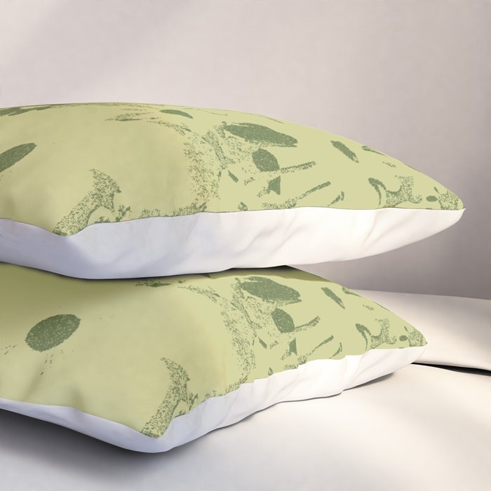 Grandma's Garden (monochromatic green) Pillow Sham Gallery Image 3