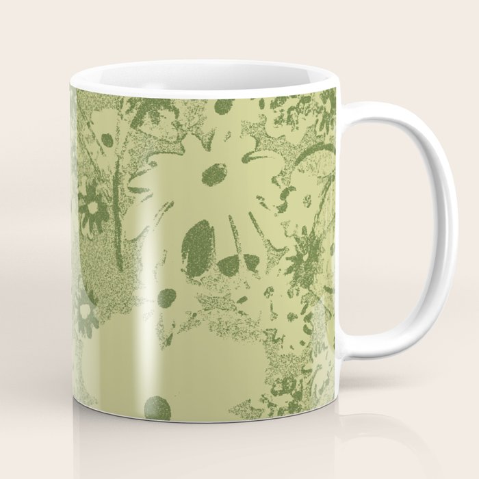 Grandma's Garden (monochromatic green) Coffee Mug Gallery Image 1
