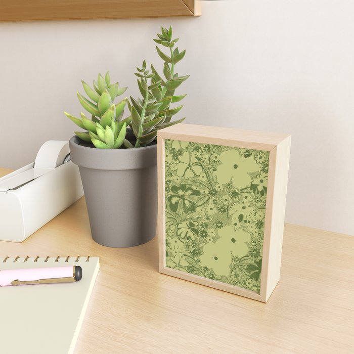 Grandma's Garden (monochromatic green) Mini Art Print Gallery Image 2