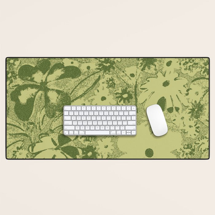 Grandma's Garden (monochromatic green) Desk Mat Gallery Image 1