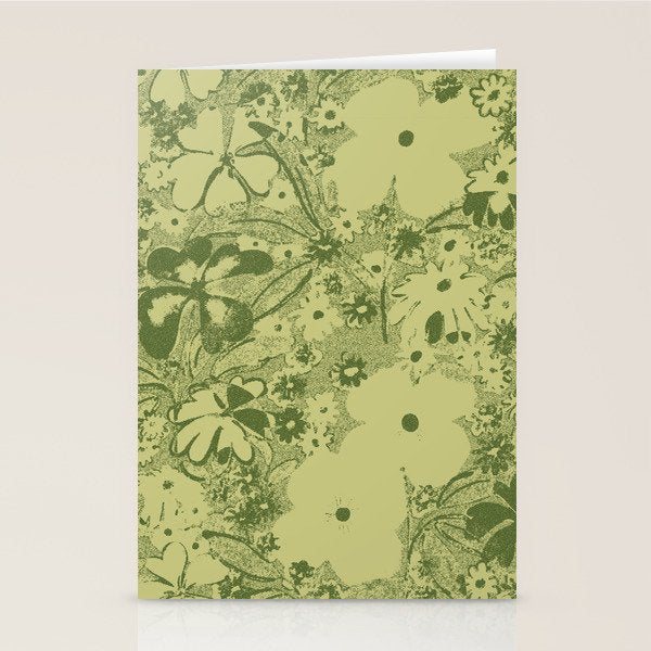 Grandma's Garden (monochromatic green) Stationery Card Gallery Image 2