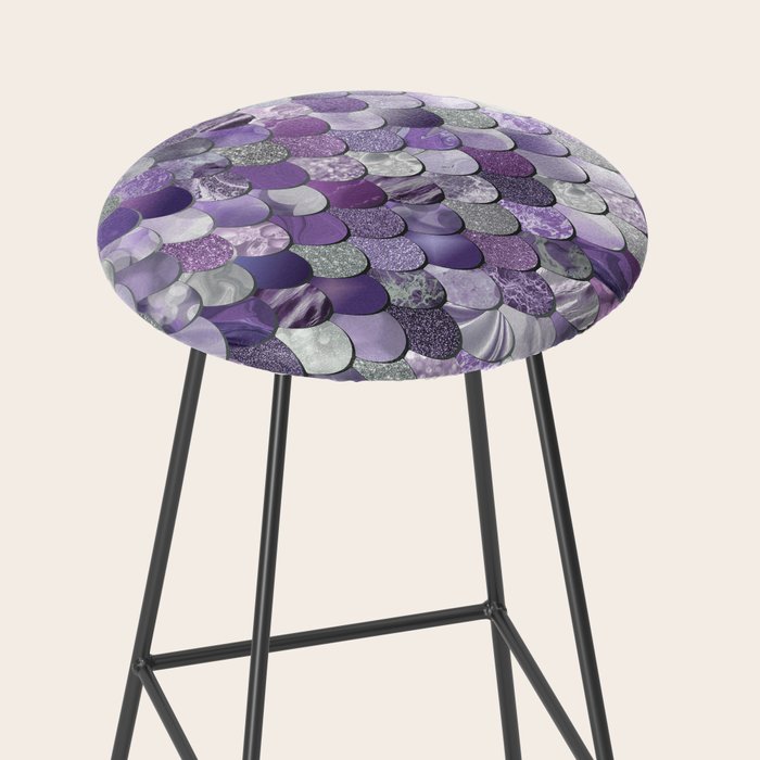Mermaid Purple and Silver Stool Gallery Image 2
