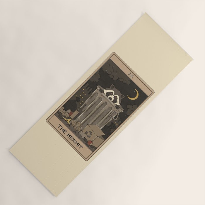 The Hermit - Raccoons Tarot Yoga Mat Gallery Image 1