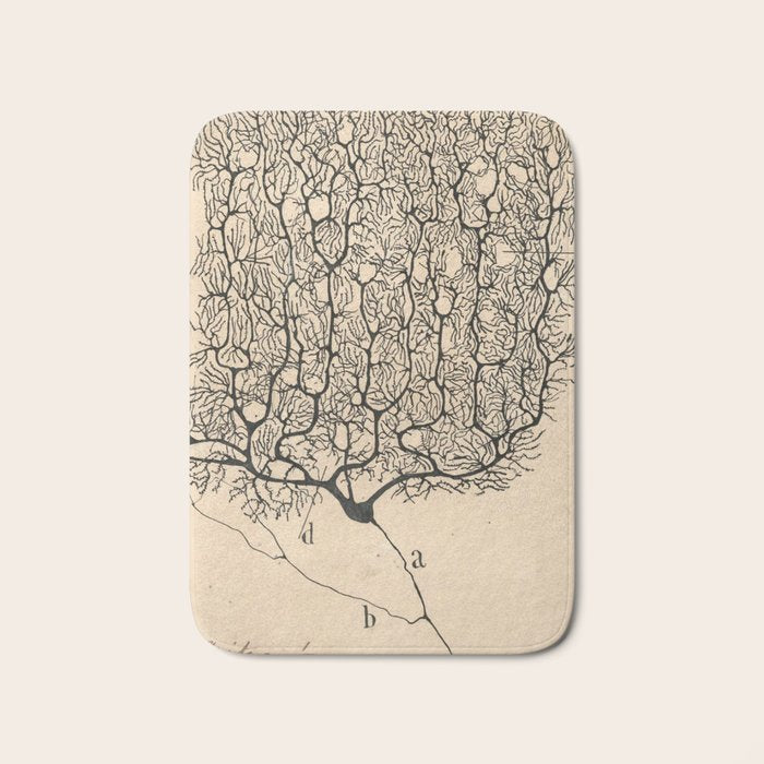 Neuron Drawing By Santiago Ramón Y Cajal Bath Mat Gallery Image 1