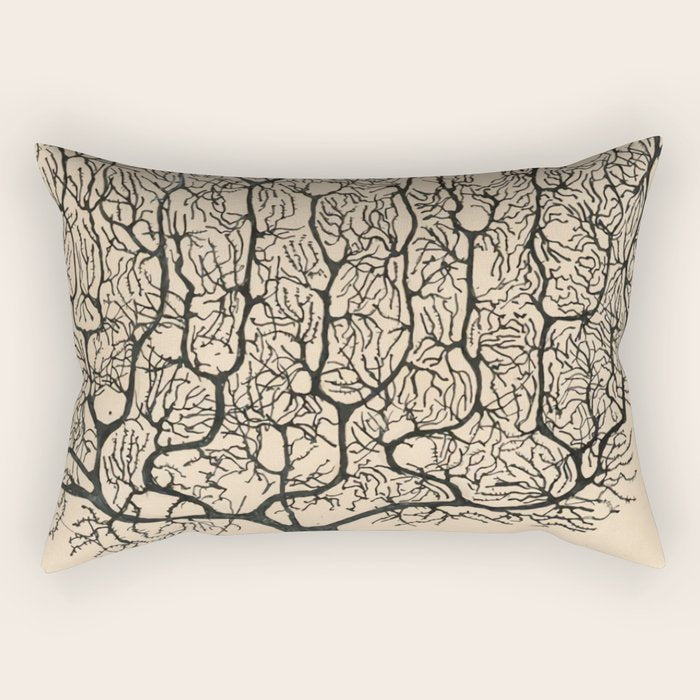 Neuron Drawing By Santiago Ramón Y Cajal Rectangular Pillow Gallery Image 1