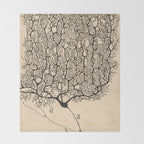 Neuron Drawing By Santiago Ramón Y Cajal Throw Blanket Gallery Image 2