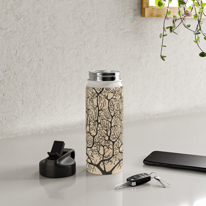 Neuron Drawing By Santiago Ramón Y Cajal Water Bottle Gallery Image 4