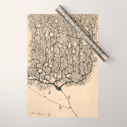 Neuron Drawing By Santiago Ramón Y Cajal Wrapping Paper Gallery Image 1