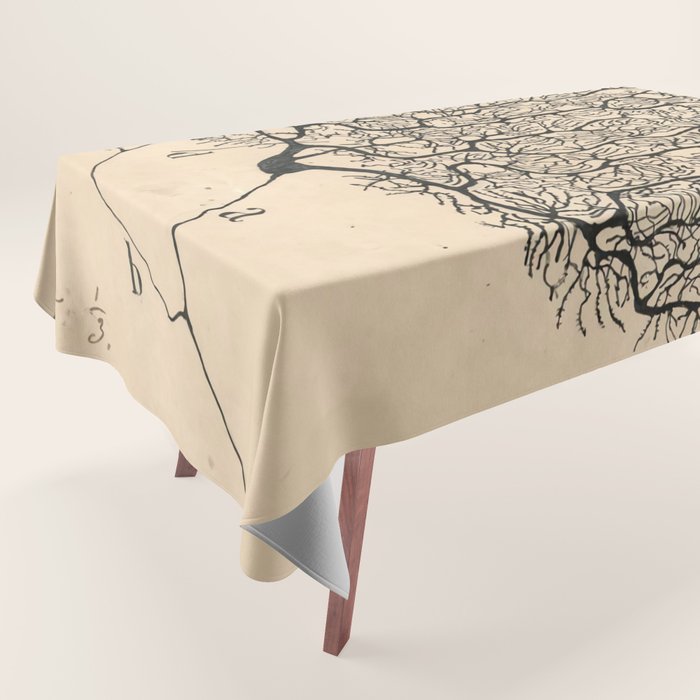 Neuron Drawing By Santiago Ramón Y Cajal Tablecloth Gallery Image 1