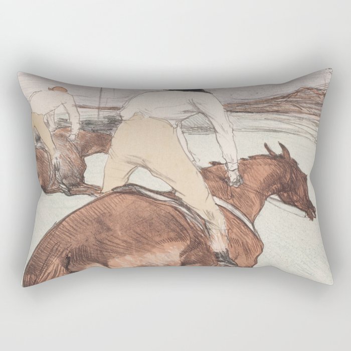 Henri de Toulouse-Lautrec "Le Jockey" Rectangular Pillow Gallery Image 1