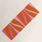 Mid Century Modern Retro Lounge Ogee Pattern in Red Orange and Hot Pink Yoga Mat Gallery Image 1
