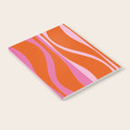 Mid Century Modern Retro Lounge Ogee Pattern in Red Orange and Hot Pink Notebook Gallery Image 2