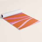 Mid Century Modern Retro Lounge Ogee Pattern in Red Orange and Hot Pink Yoga Mat Gallery Image 2