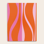 Mid Century Modern Retro Lounge Ogee Pattern in Red Orange and Hot Pink Notebook Gallery Image 4