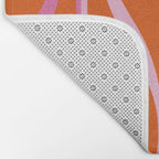 Mid Century Modern Retro Lounge Ogee Pattern in Red Orange and Hot Pink Bath Mat Gallery Image 2