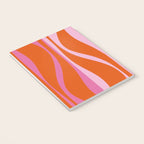 Mid Century Modern Retro Lounge Ogee Pattern in Red Orange and Hot Pink Notebook Gallery Image 3