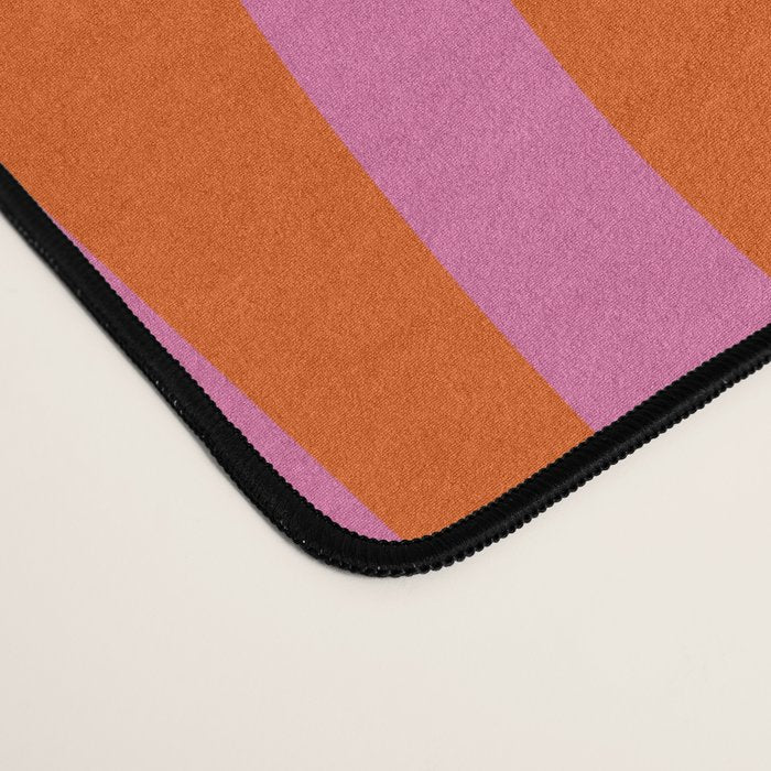 Mid Century Modern Retro Lounge Ogee Pattern in Red Orange and Hot Pink Desk Mat Gallery Image 4