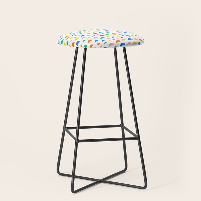 Colorful fun abstract pattern art Stool Gallery Image 1