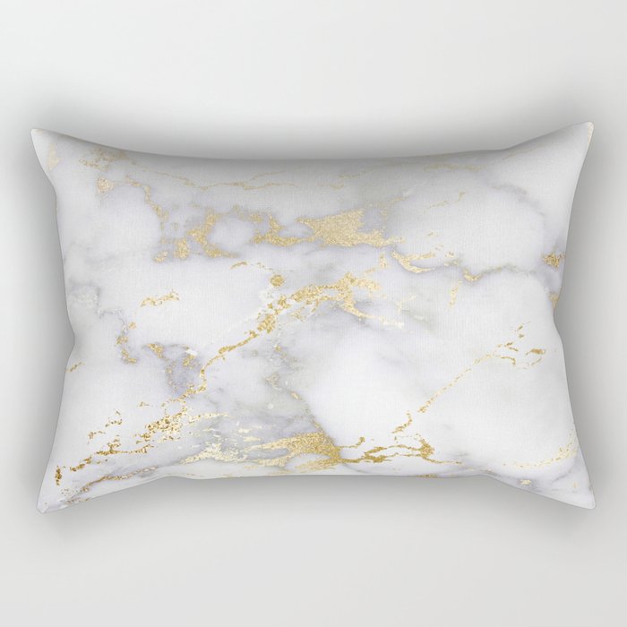 Blush chic faux gold gray gradient marble Rectangular Pillow Gallery Image 1